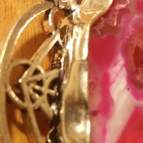 Cherry Druzy Stone wrapped in Silver One of a Kind - Picture 2 of 8